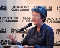 Jenny speaking at the Frontline Club