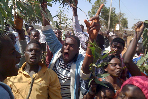 An angry crowd gathers in the aftermath of armed raids on student quarters at Jos Federal College in March (Photo: CSW) An angry crowd gathers in the aftermath of armed raids on student quarters at Jos Federal College in March (Photo: CSW)