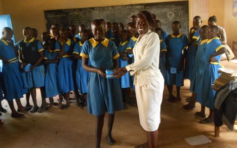 Supplying towels means girls can stay in school. Photo: Mercy Onyango
