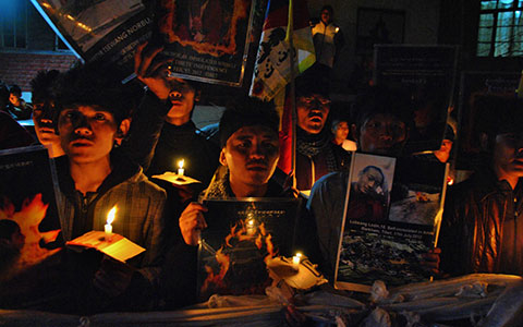 Exiled Tibetan youth in India have regularly held peaceful rallies to honour the ‘sacrifice’ of self-immolators.  Photo: Vishal Arora Exiled Tibetan youth in India have regularly held peaceful rallies to honour the ‘sacrifice’ of self-immolators.  Photo: Vishal Arora