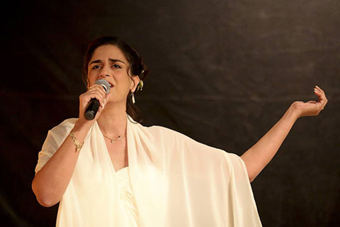 Rula Zaki singing ‘People of the Book’ at Caravan