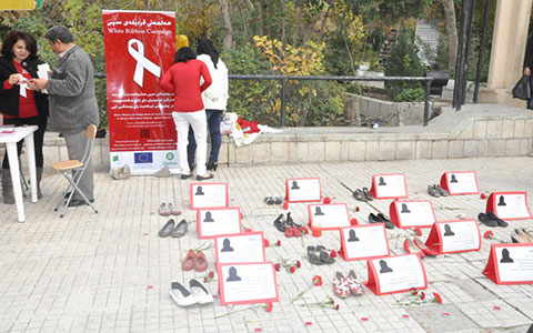 Iraq’s female victims of ‘honour’ are remembered, as White Ribbon Campaigners sign up another husband, father and potential killer this week Iraq’s female victims of ‘honour’ are remembered, as White Ribbon Campaigners sign up another husband, father and potential killer this week