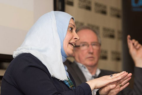 ‘Our knowledge is limited’: Broadcaster Roger Bolton with panellist Dr Shuruq Naguib